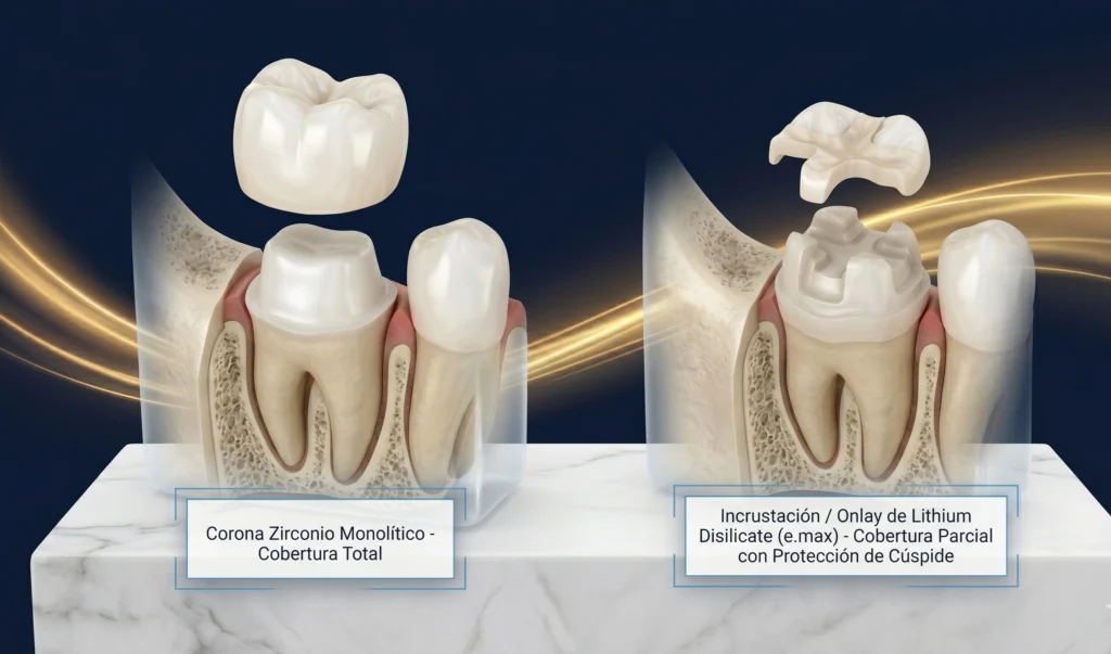 diferenca entre corona e incrustacion dental - mejores dentistas chile