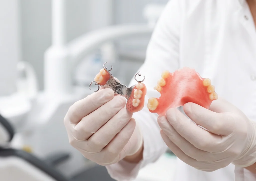 protesis dental base acrilica y base metalica - mejores dentistas Chile